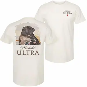 Michelob Ultra – Mallard and Dog T-Shirt – 2-Sided Design – Versatile Unisex Casual Wear – Cool Graphic Tee for Men – Menswear – Gift for Beer Lovers and Michelob Ultra Fans Round Neck Classic Clothes Cotton Fabric Soft -- fleece