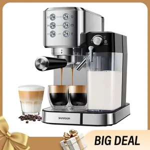 20 Bar Espresso Machine with Automatic Milk Frother, Cappuccino Espresso Coffee Maker for Home, 1350W, Stainless Steel