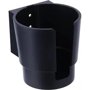 Universal Large Cup Holder Wall Mount, Heavy Duty Plastic Drink Holder For Boat,Car,Truck,RV,Bus,Tractor Wall Wood, Vertical or Horizontal Mount, Fit Most Cups, Bottles, Cans, Tumblers Black Pack of 1