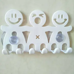 Cartoon Smiling Face Design Toothbrush Holder, 1pc Cute Suction Cup Toothbrush Holder, Toothbrush Hanger for Home Bathroom Dormitory