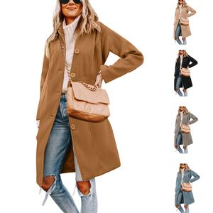 Yeokou Women TikTokShopBlackFriday Pea Coat Elegant Overcoat Single Breasted Winter Coat Dress Coat with Pockets