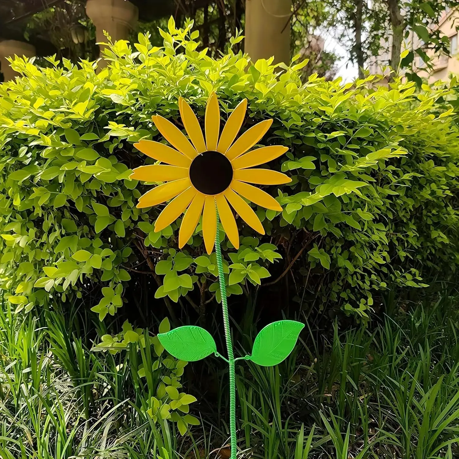 1 Pcs Sunflower Windmill Wind Spinners Waterproof Sun Resistant Wind Vane Pinwheel Bright Lawn Ornament Outdoor Decor For Garden Yard Backyard Front Yard Patio Pathway Farm Landscape Wedding Holiday Outside Scenery Ornamental Decoration
