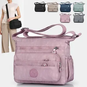 Women's Lightweight Nylon Crossbody Bag – Multi-Pocket Large Capacity Shoulder Purse – Casual Water-Resistant Everyday Travel & Shopping Bag