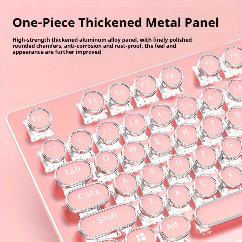 Pink Gaming Keyboard - Typewriter Style