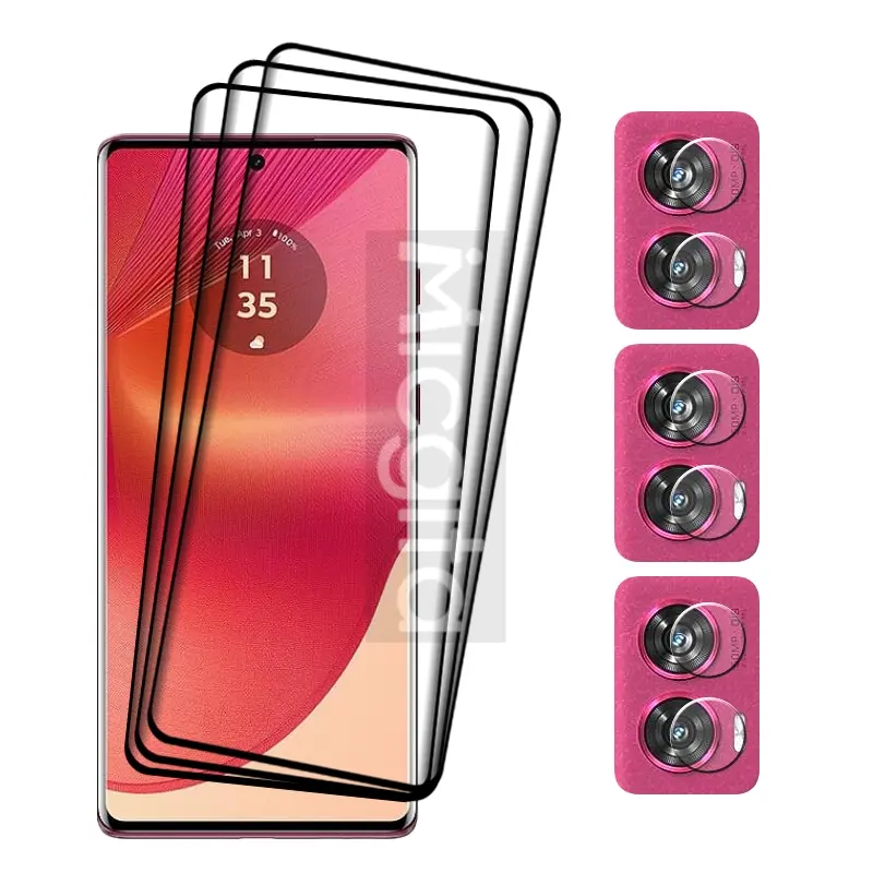 For Motorola Edge 50 Fusion Screen protector 9D Curved Tempered Glas Anti-Scratch Edge 50Fusion Soft fiber lens film