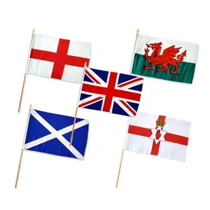 (12x18in) Set of 5 UK Country Stick Flags