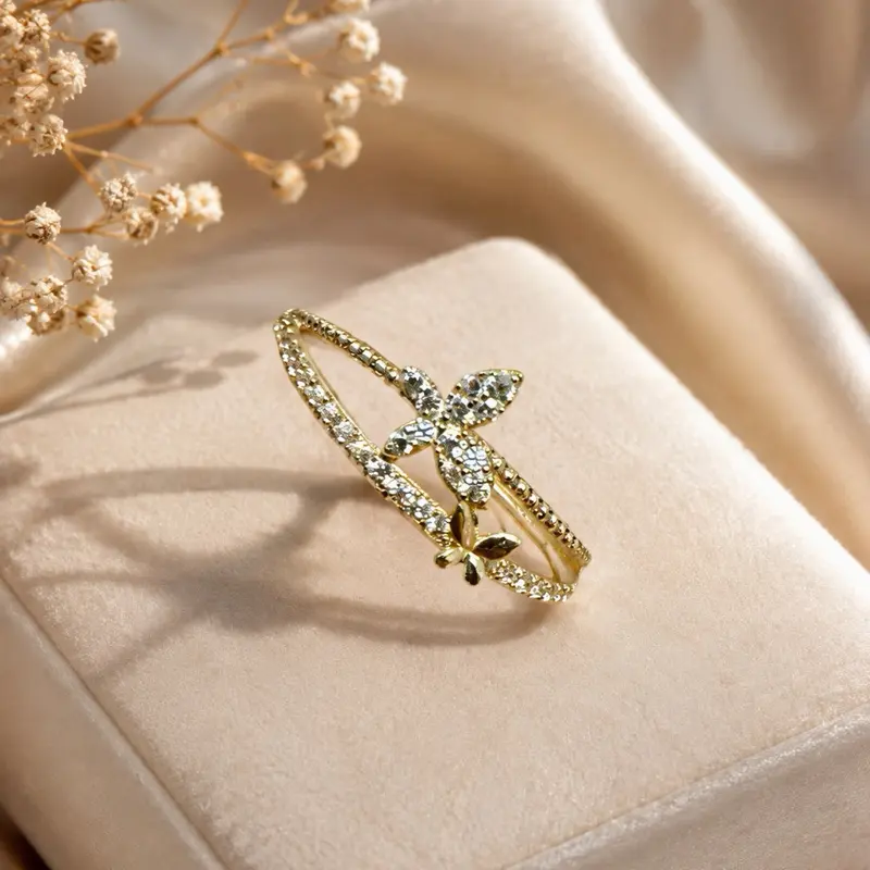 Women's 10k Gold Ring, Dainty Everyday Wear Jewelry for Women