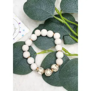 Wooden Bracelets: White