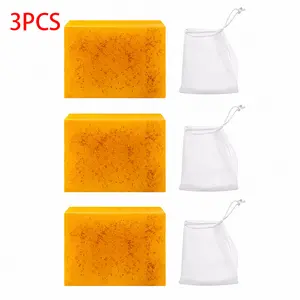 3/6/9/12PCS Lemon Turmeric Kojic Acid Soap Bar for Face & Body – Brightening Cleansing Soap for Dark Spots, Uneven Skin Tone, Hydrating Body Care & Daily Skincare