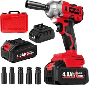 FULLYEA Cordless Impact Wrench 1/2 Inch, 406Ft-lbs (550N. M) Brushless Impact Gun Kit, 3000RPM High Torque Power Impact Wrench, 4.0Ah Battery & Fast Charger, Electric Impact Driver for Car Home