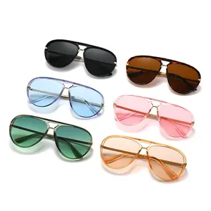 Women's Ombre Tinted Lens Aviator Sunglasses, Aviator Shades, Fashionable Frames Sunglasses, Trendy Casual High Quality Sunglasses for Everyday Use, Fashion Accessories for Outdoor Activities