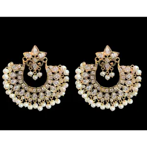 DER290 Subhana chandbali in gold plating ( SHIPS IN 2 WEEKS )