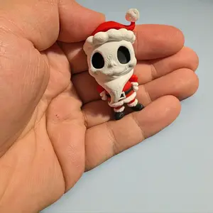 Mini Articulated Christmas Jack Skeleton 3D Printed Santa Figure for Halloween & Christmas Decor Smooth Unique Gift