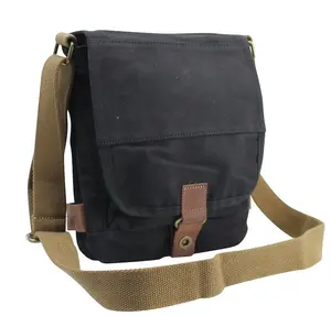 Vagarant Traveler Long Shape Tall Small Satchel Canvas Shoulder Bag C90 - Engrave