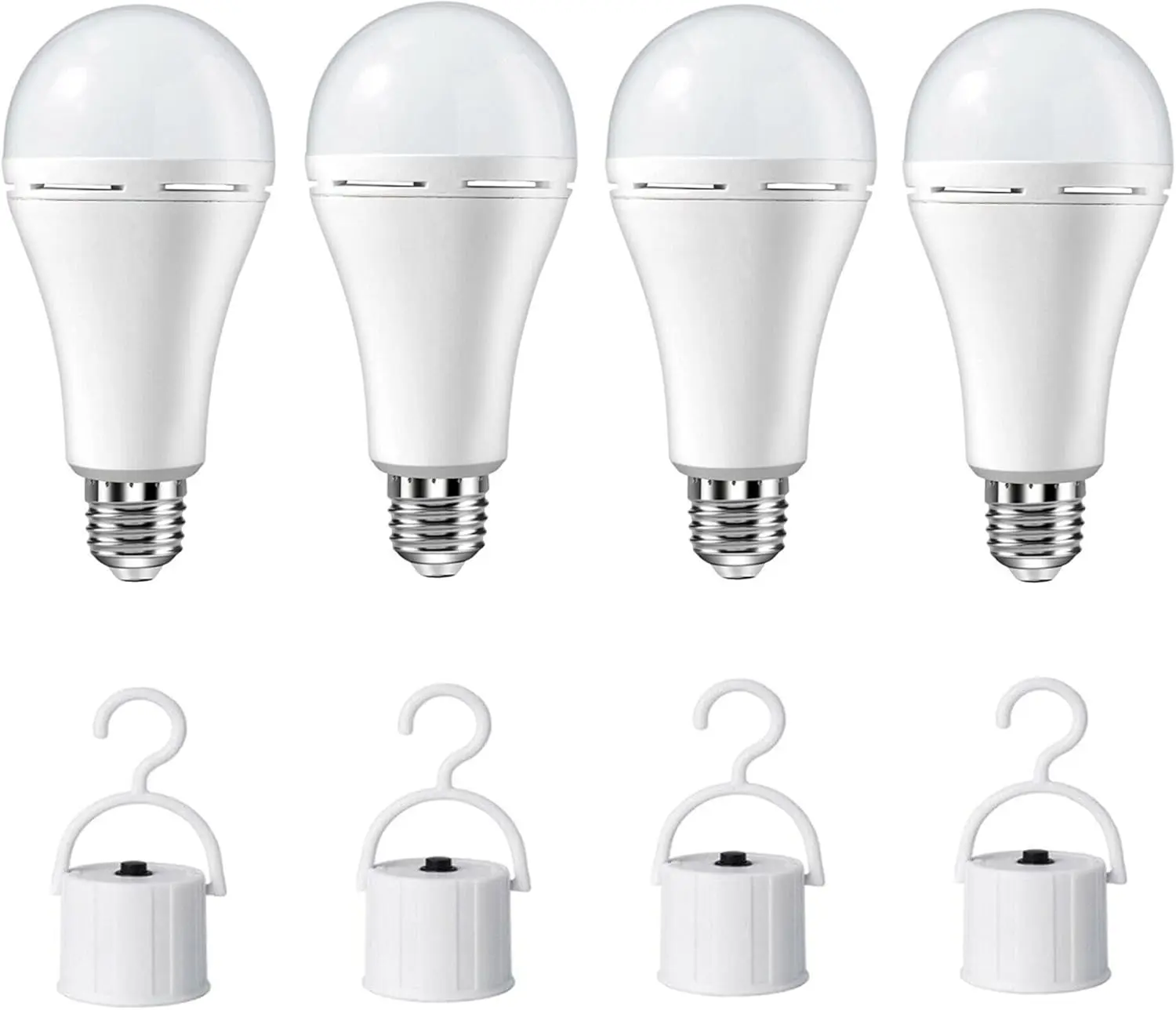 4-Pack/8-Pack 12W Rechargeable LED Emergency Light Bulbs, Battery Backup Battery Lights for Home Power Outage, Outdoor Camping Led Lighting