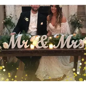 Mr and Mrs Sign, Rustic Wooden Freestanding Mr & Mrs Letters Signs, Wedding Table, Photo Props, Party Table, Top Dinner Decorations, Just Married Anniversary Wedding Gifts, White Decorative Water Proof