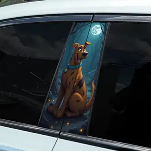 A 2-piece Scooby-Doo sticker B-pillar waterproof, scratch-resistant, suitable for all models - cars, suitable for Audi, Honda, Mitsubishi, Ford, Volkswagen, BMW, Opel, Porsche, Citroen. Sedan, SUV, MPV Car Decals