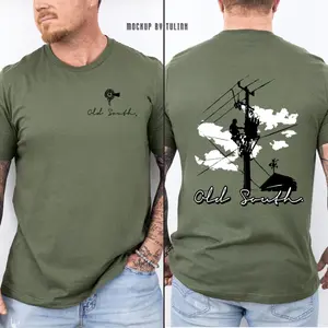 Old South Lineman Shirt, Electric Utility Worker T Shirt, Blue Collar Power Line Tee, Lineman Gift for Men, Vintage Workwear Shirt