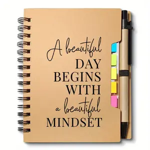 1 Set Employee Appreciation Gift - Stationery Office Supplies Motivational Mini Notepad with Ballpoint Pen - Inspirational Thank You Gifts for Staff, Colleagues & Teachers - Christmas/Thanksgiving Corporate Rewards (Brown)