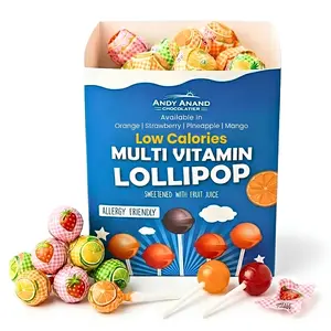 Andy Anand  Multivitamin Lollipops, 29 ct, 8.8 oz – Real Fruit Juice, Keto, Kids Multivitamin Support, Birthday & Holiday Gift