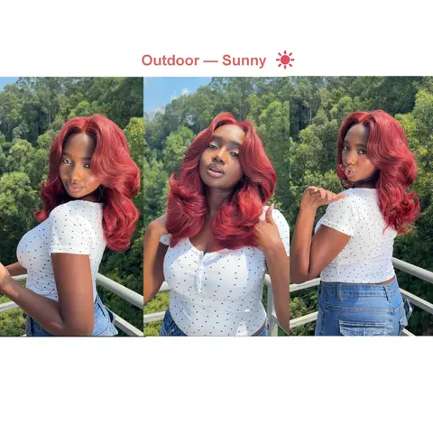 [Choppy Layers] Detroit Layers Summer Vibe Beginher Hair 20 inches Heat Resistance 200% Density Butterfly Cut Middle Part 4x1 T-Part Lace Synthetic Wear Go Beginner Pre Cut Glueless Wigs Ruby Red Color