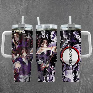 [Demon Slayer] Kokushibo “Upper Moon One” Kimetsu no Yaiba 20oz & 40oz Tumbler With Handle – Anime Gaming Stainless Steel Cup, Insulated Iced Coffee Mug, Aesthetic Design, Trendy Drinkware, Daily Use, Gift Idea, Fan Favorite, Gift For Otaku & Anime Fans