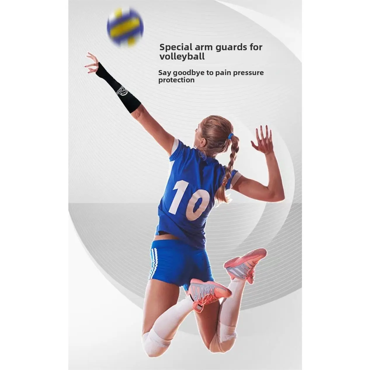 Summer men's and women's volleyball arm guards, wrist guards, basketball tennis training, anti-collision pressurized breathable cover, finger extended sports elbow pads