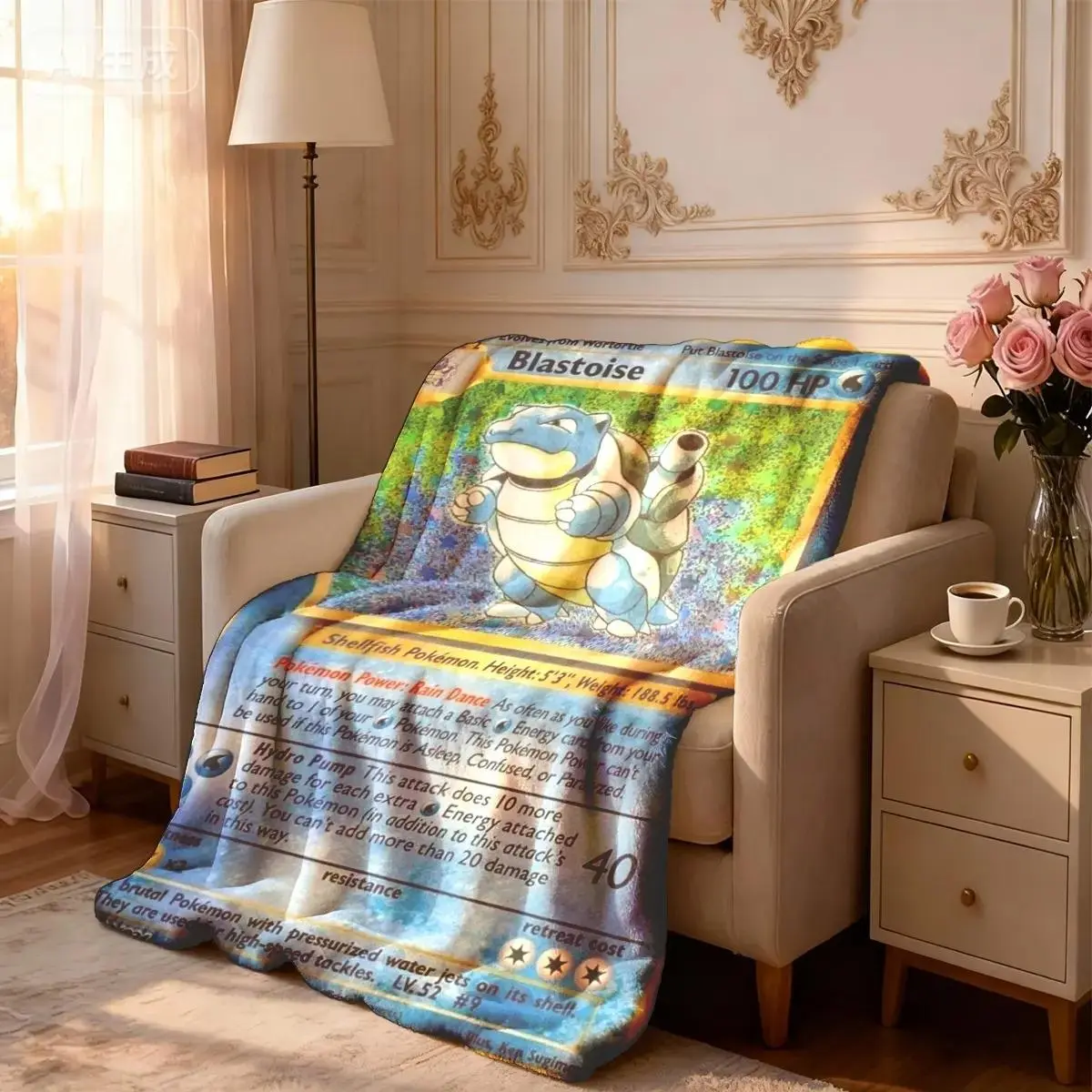 Blue Shell Aquatic Creature Card Art Flannel Throw Blanket soft lightweight warm fabric perfect for beds sofas offices camping and travel cozy daily home blanket ideal for leisure rest and relaxing moments all year round