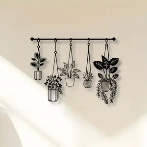 Metal Floral Wall Decor, Rustic Minimalist Style, Living Room Bathroom Bedroom Dining Room Decoration, New Home Gift, Hanging Room Decor