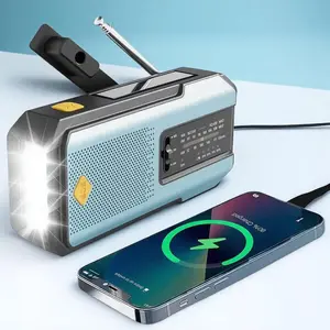 Portable Solar Powered Radio, Multifunctional Emergency Radio with Sos Function, Type-C Mobile Power, Outdoor Camping Emergency Power