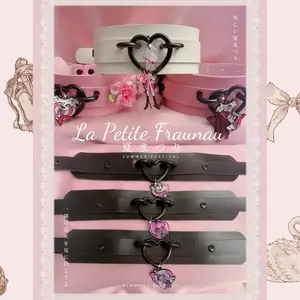 La Petite Fraunau Hazbin Hellaverse Inspired Handmade Kawaii Y2K Alternative Goth Punk Jfashion Harajuku Style Customized Collar Faux Leather