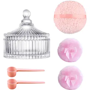 6 Inch Extra Large Body Powder Puff & Container – Oversize Velour Puff with Sealed Case, No Spill, No Waste – For Women & Baby Dusting Powder, Body Refresher – Reusable & Washable