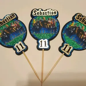 12pc personalized 3D video game Cupcake Toppers Decor Set Cartoon