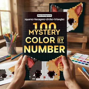 Adult Color By Number Book 100 Mystery Patterns Shapes Variety Ideal Gift For Coloring & Puzzle Enthusiasts,Stress Relief, Relaxation, Gift For Puzzle Lovers