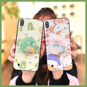 Anti-knock Skin feel silicone Phone Case For Samsung Galaxy M10/A10/SM-A105FD Simplicity phone lens protection Rotatable stand quicksand Anti-dust Fashion Design glisten Cute TPU