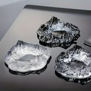Nordic Iceberg Home Creative Glass Ashtray, Trendy Decorative Display Piece, Modern Home Decoration, Cigar Holder, Stylish Smoke Container
