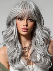 20 Inch Synthetic Fiber Wig Natural Look, Heat Resistant Daily Use, Perfect for Parties and Christmas, Long Curly Hair, Synthetic Natural Looking