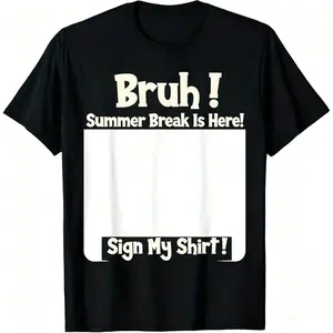 Last Day of School Signable Black Cotton T-Shirt for Classroom Celebration