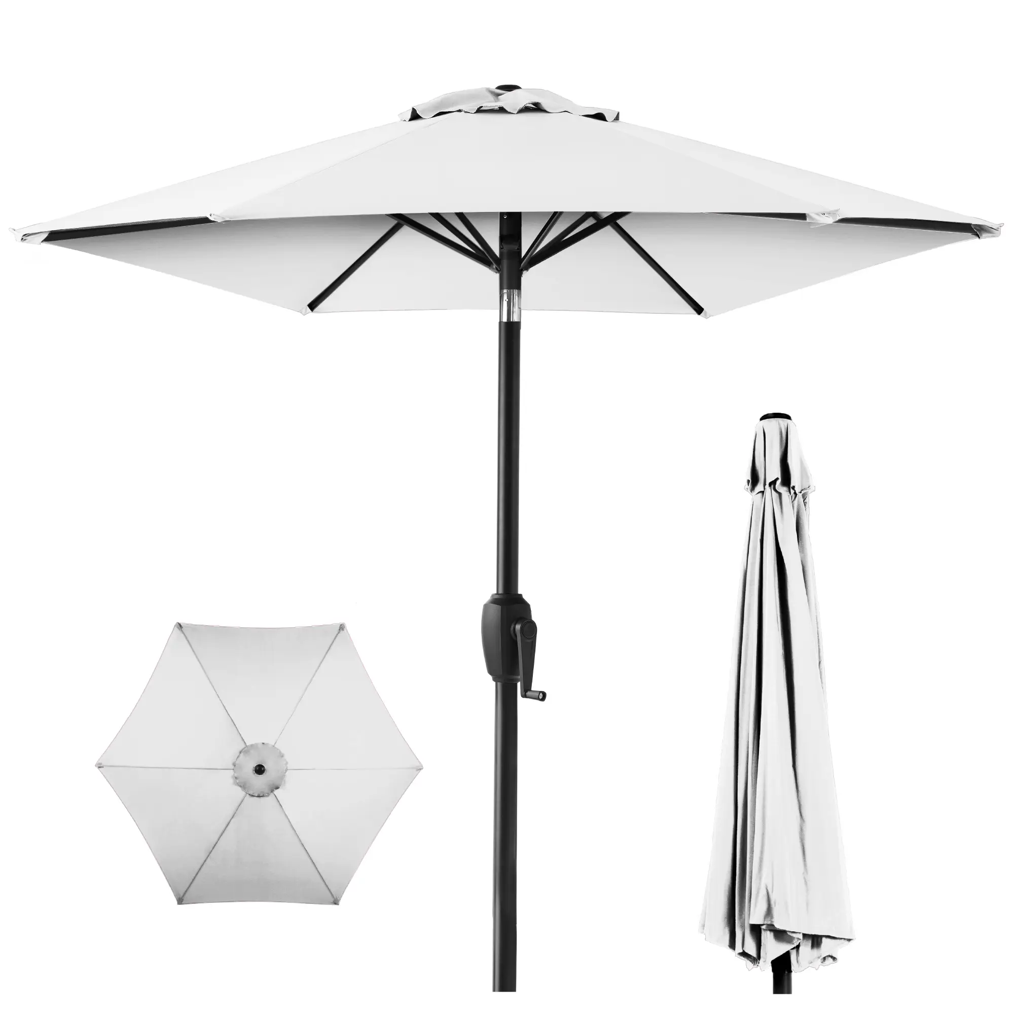 Best Choice Products 7.5ft Heavy-Duty Outdoor Market Patio Umbrella w/ Push Button Tilt, Easy Crank