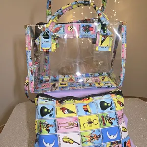 Transparent Lotería Tote Bag with Pouch