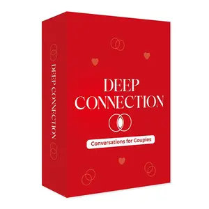 Deep Connection Dialogue Game Cards, Conversation Set, Fun Tabletop Game, Tabletop Games, 55 Meaningful Questions for Couples, Perfect for Dates, Quiet Nights, Valentine's Day, Christmas