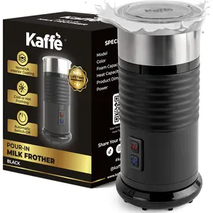 Kaffe 4-in-1 Electric Milk Frother & Steamer – 4oz, Hot & Cold Foam, Non-Stick Coating, Barista Tool