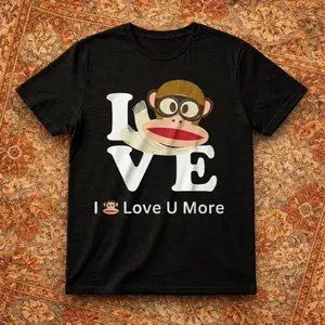 Y2K cute Paul Frank Julius LOVE graphic tee black unisex.