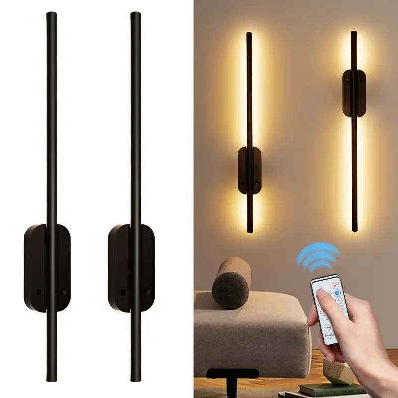 2-Pack 19.7 Inch Wall Light Fixtures, Adjustable 3 Color LED with Remote Control, Ideal for Entryway, Corridor, Living Room & Bedroom, Adjustable Lights