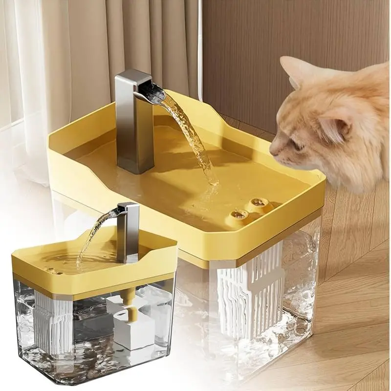 Pet Smart Water Dispenser, Fully Automatic Circulating Cat Drinking Fountain, Ultra-Quiet USB Powered Cat Feeder, No Battery Needed