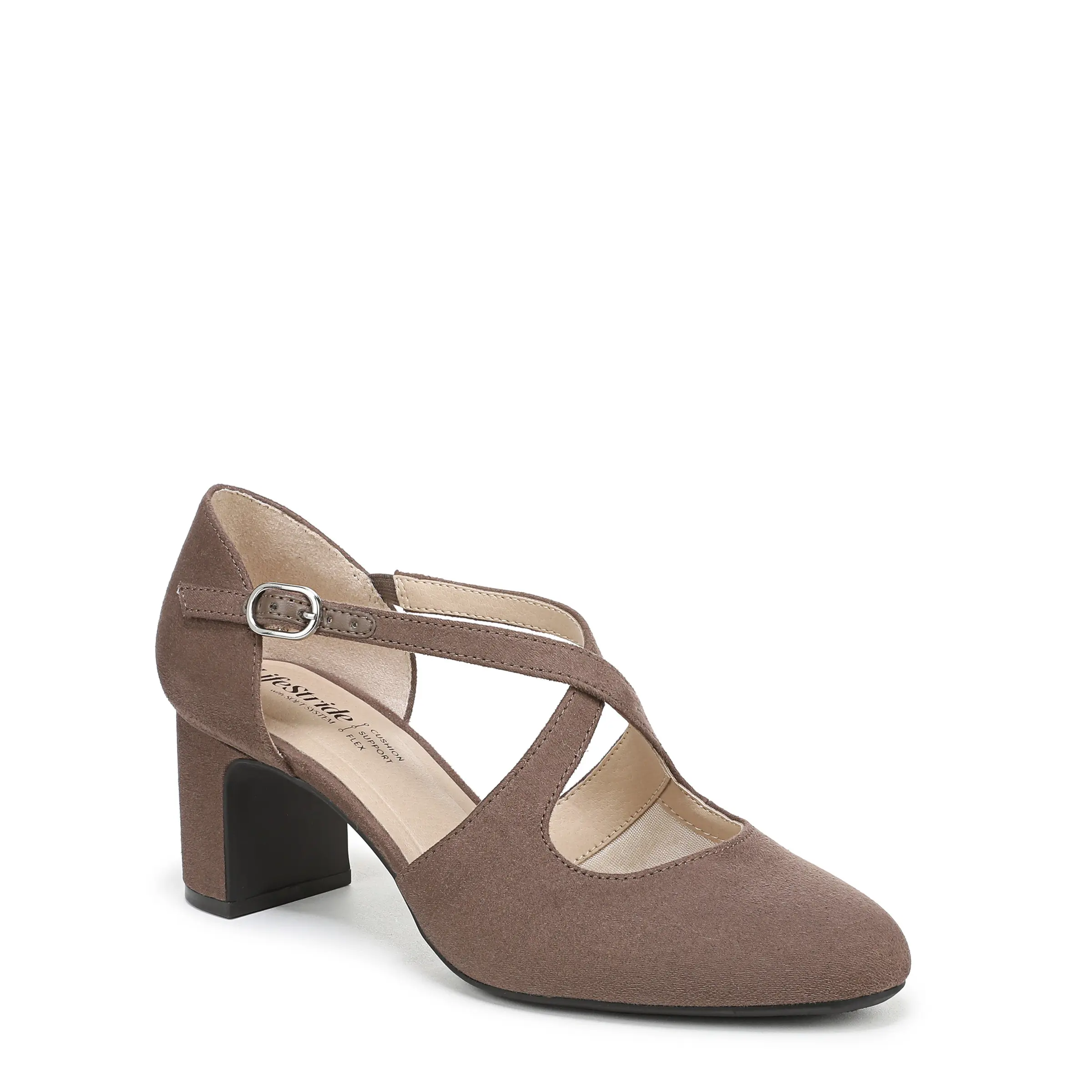 Lifestride Women's Tracy Strappy Block Heel Pump - Medium & Wide Width