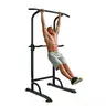 Adjustable Height Foldable Steel Frame Power Tower, Sturdy Pull-Up-Dip Station, Multi-Use Space-Saving Home Gym Equipment for Home, Garage, 330lb Capacity, Small Space-Friendly