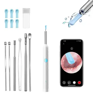 Ear Wax Removal Tool with Camera & Light - 7Counts Ear Cleaning Kit for iOS & Android, Includes 6 Ear Spoons, Safe and Precise Earwax Remover
