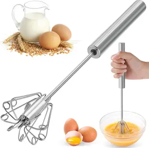 YESDOAGD 2026 Upgraded Semi-Automatic Stainless Steel Egg Beater – Hand Push Whisk for Baking, Cooking & Stirring – Perfect for Whisking Eggs, Batters & Creams – Effortless Mixing for Quick, Smooth-B Kitchen Traditional Traditional-B