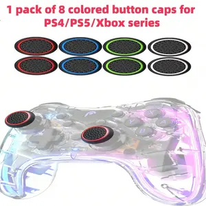 8-Pack Silicone Glow-In-The-Dark Button Caps, Compatible with Ps5 Ps4 Ps3 Ps2 Xbox One/360 Controllers, Durable Comfort Design